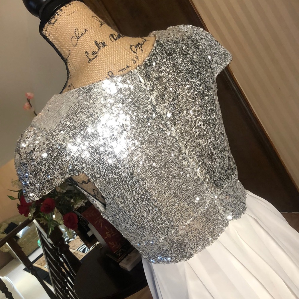 White & Silver Dress - Picture 3 of 4